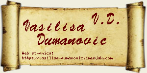 Vasilisa Dumanović vizit kartica